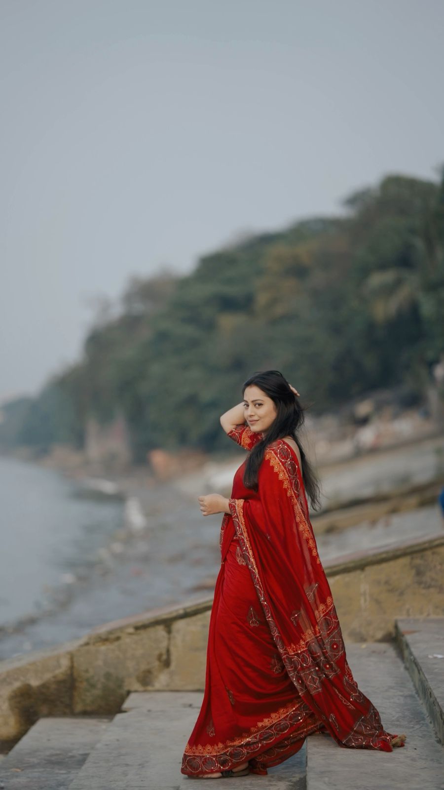 Ajrakh Hand Kaatha Work Saree | Pure Chanderi Hand Block Print Saree with Kaatha Embroidery & Tassels | Artisan Handcrafted Collection