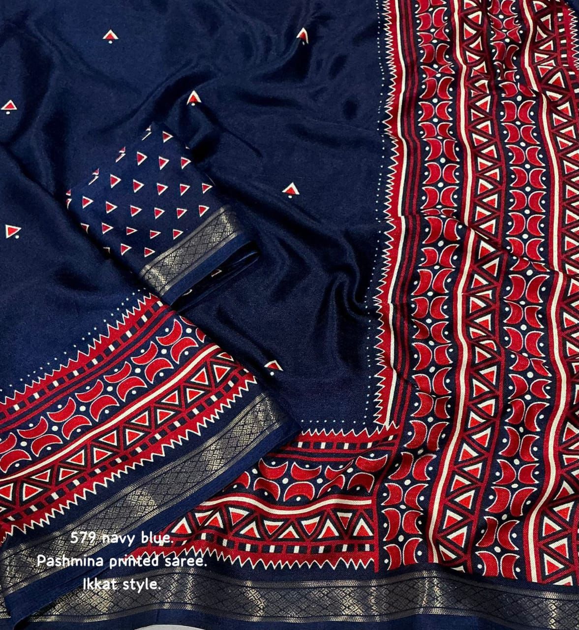 Cotton Crape Pashmina Printed Saree | Soft Cotton Crape with Zari Pattu Border & Running Printed Blouse | Best Seller Collection