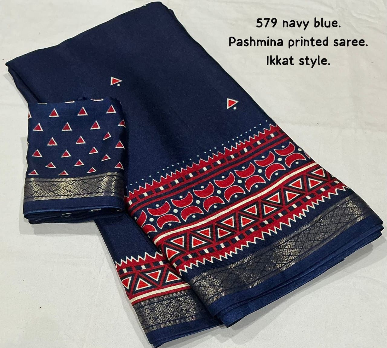 Cotton Crape Pashmina Printed Saree | Soft Cotton Crape with Zari Pattu Border & Running Printed Blouse | Best Seller Collection