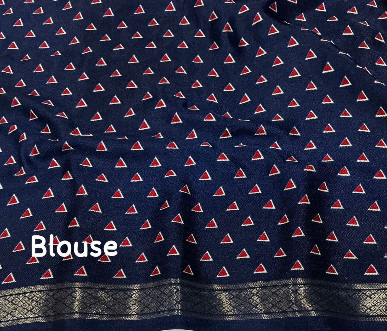 Cotton Crape Pashmina Printed Saree | Soft Cotton Crape with Zari Pattu Border & Running Printed Blouse | Best Seller Collection