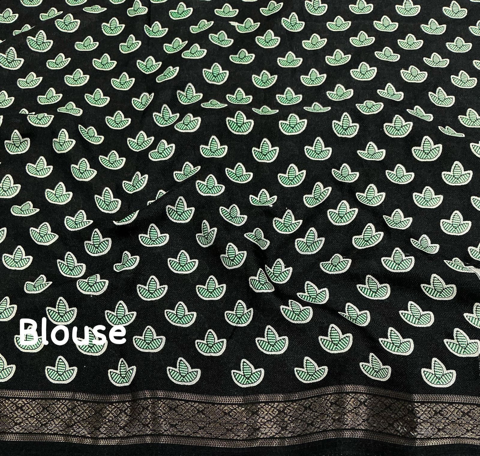 Cotton Crape Pashmina Printed Saree – Red & Black | Soft Cotton Crape with Zari Pattu Border & Running Printed Blouse | Best Seller