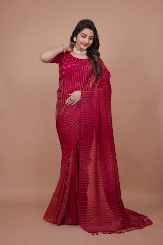 Festive Glow Zari Leheriya Georgette Saree
