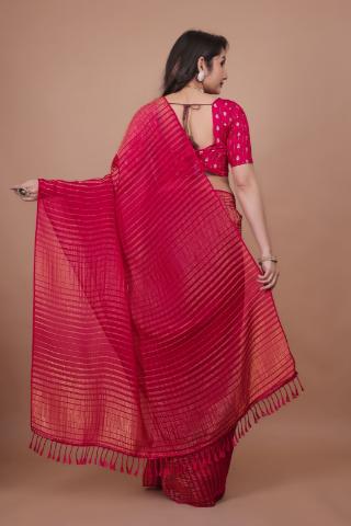 Festive Glow Zari Leheriya Georgette Saree