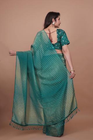 Festive Glow Zari Leheriya Georgette Saree