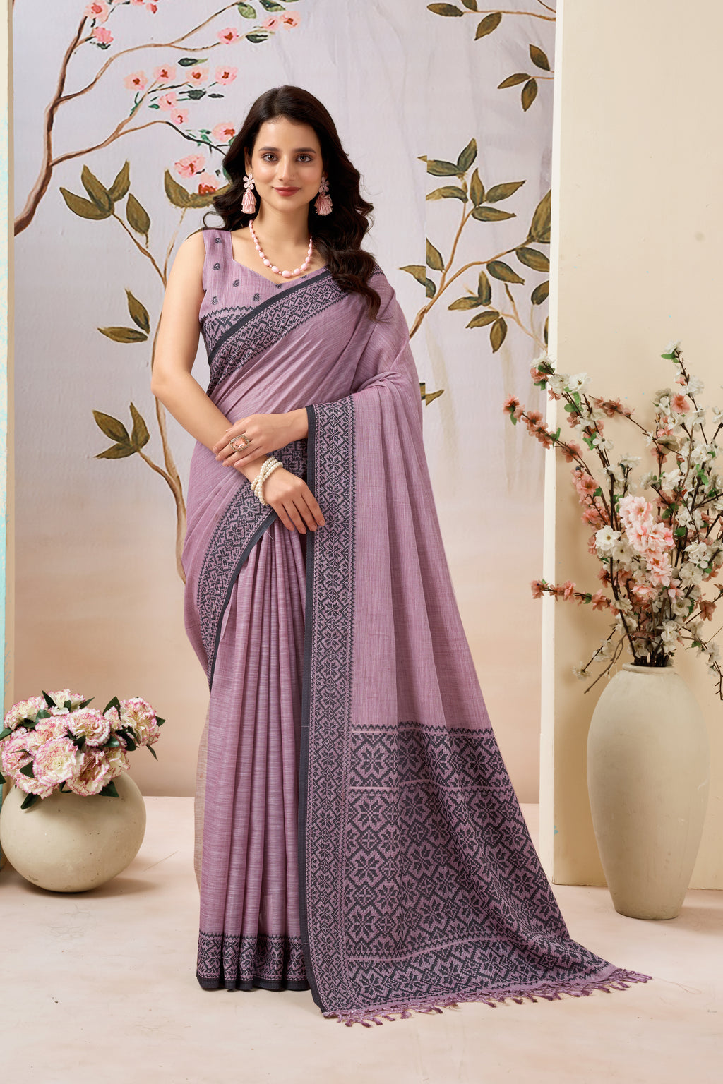 Pure Linen by Linen Handloom Saree