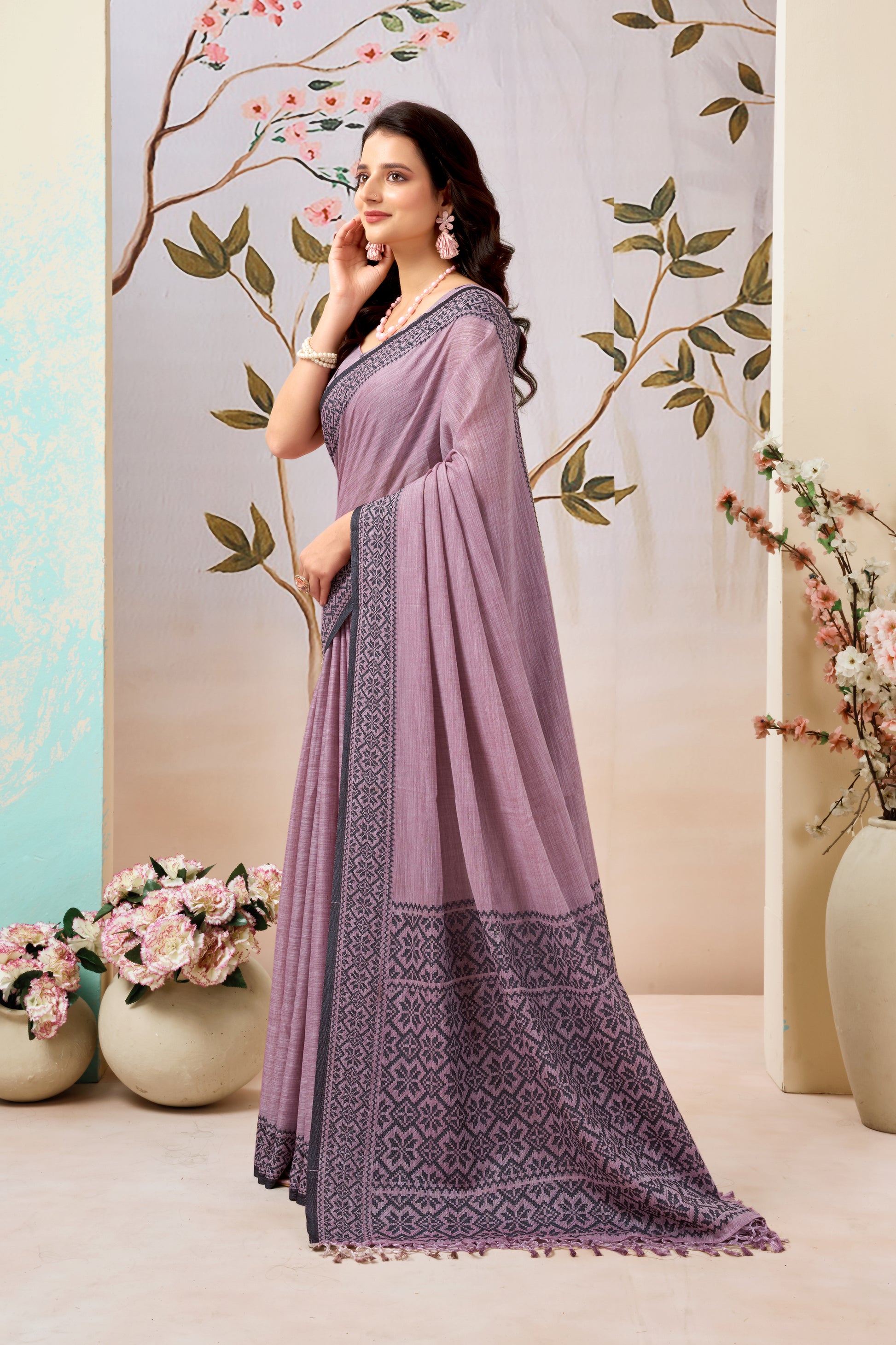 Pure Linen by Linen Handloom Saree
