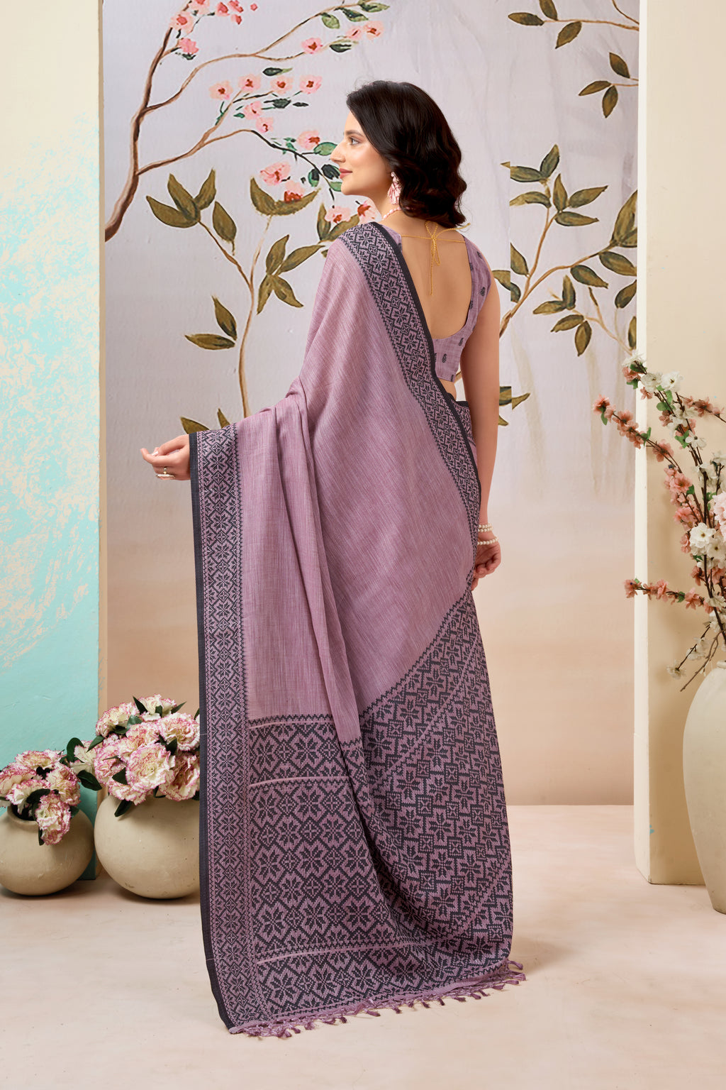 Pure Linen by Linen Handloom Saree
