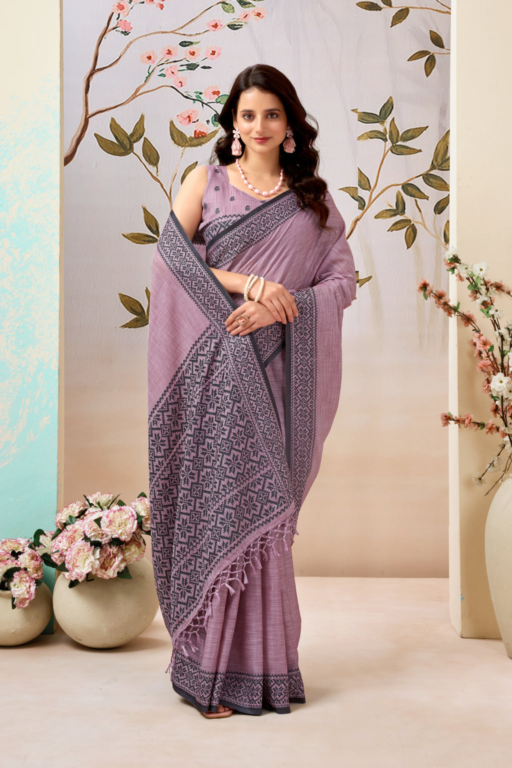 Pure Linen by Linen Handloom Saree