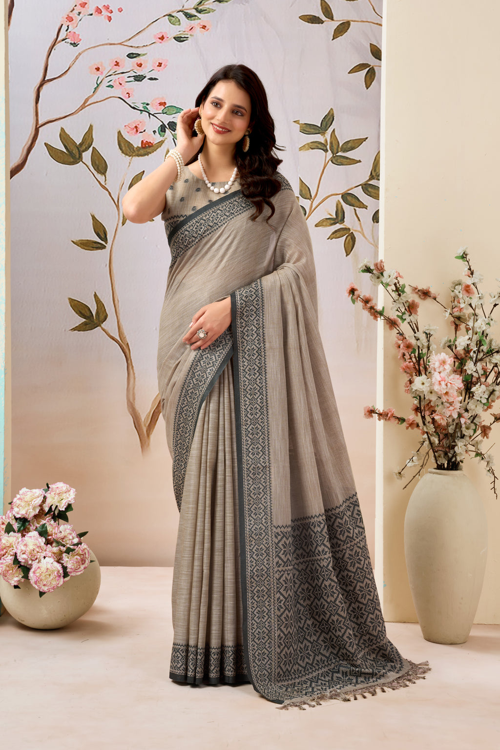 Pure Linen by Linen Handloom Saree