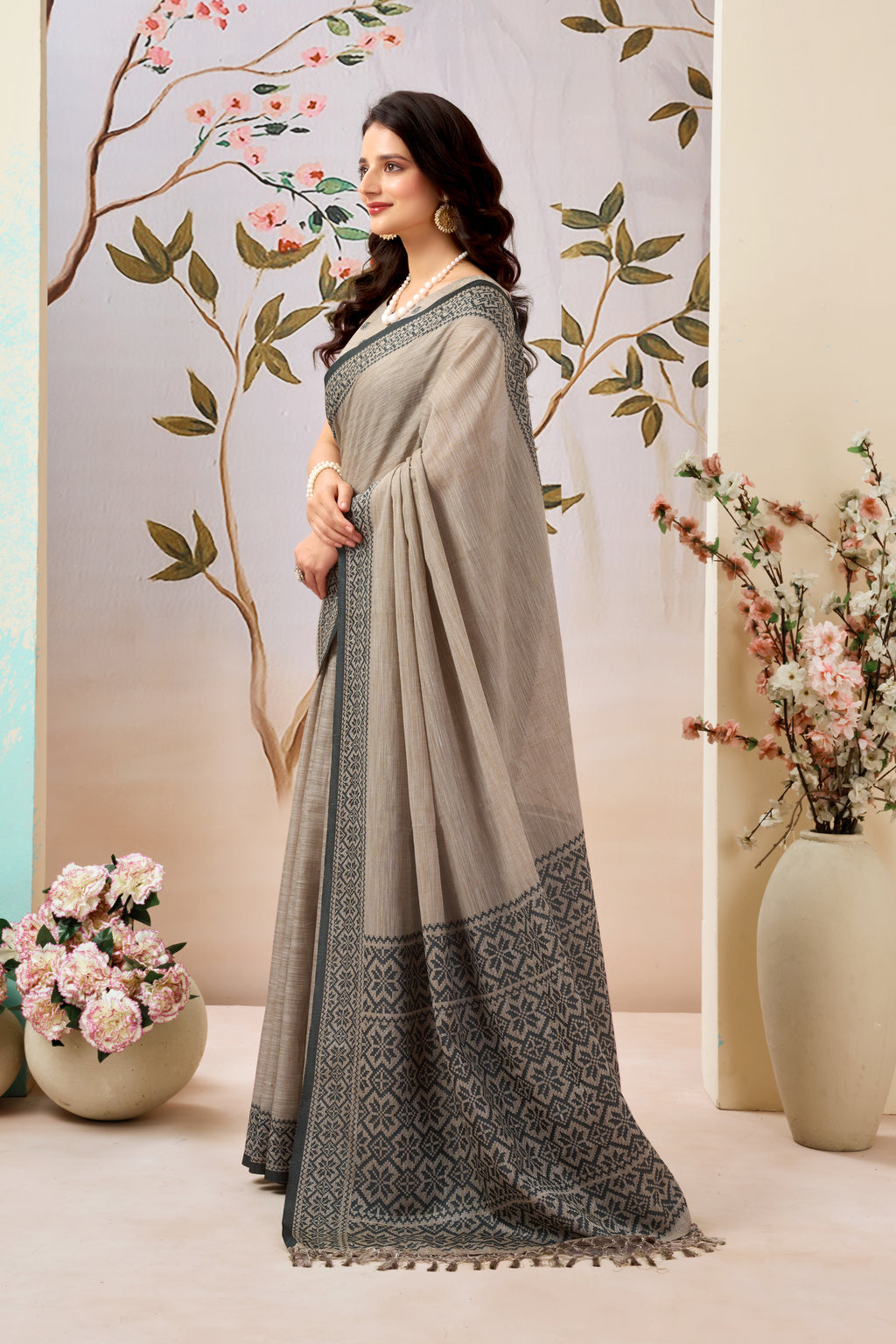 Pure Linen by Linen Handloom Saree