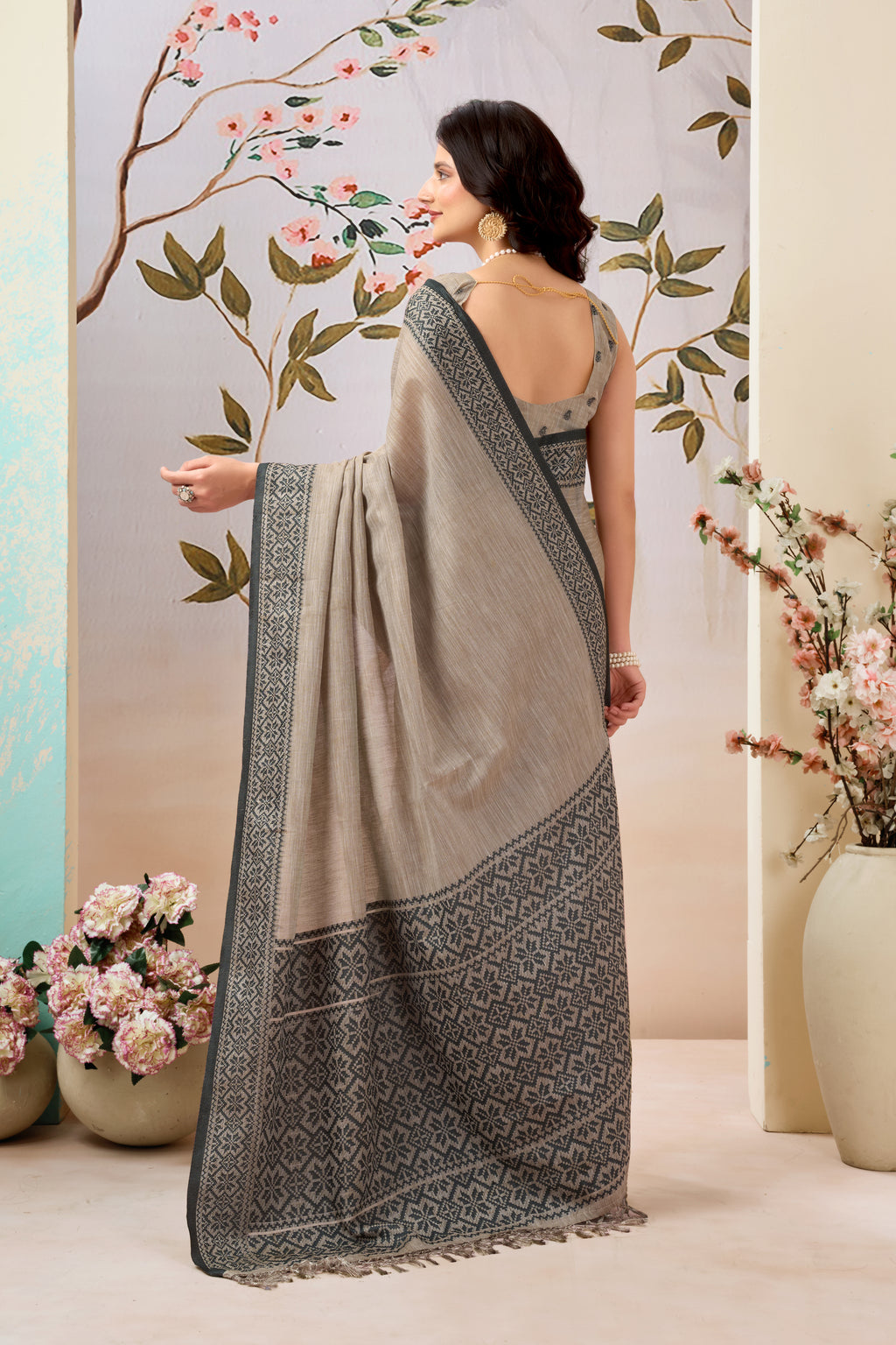 Pure Linen by Linen Handloom Saree