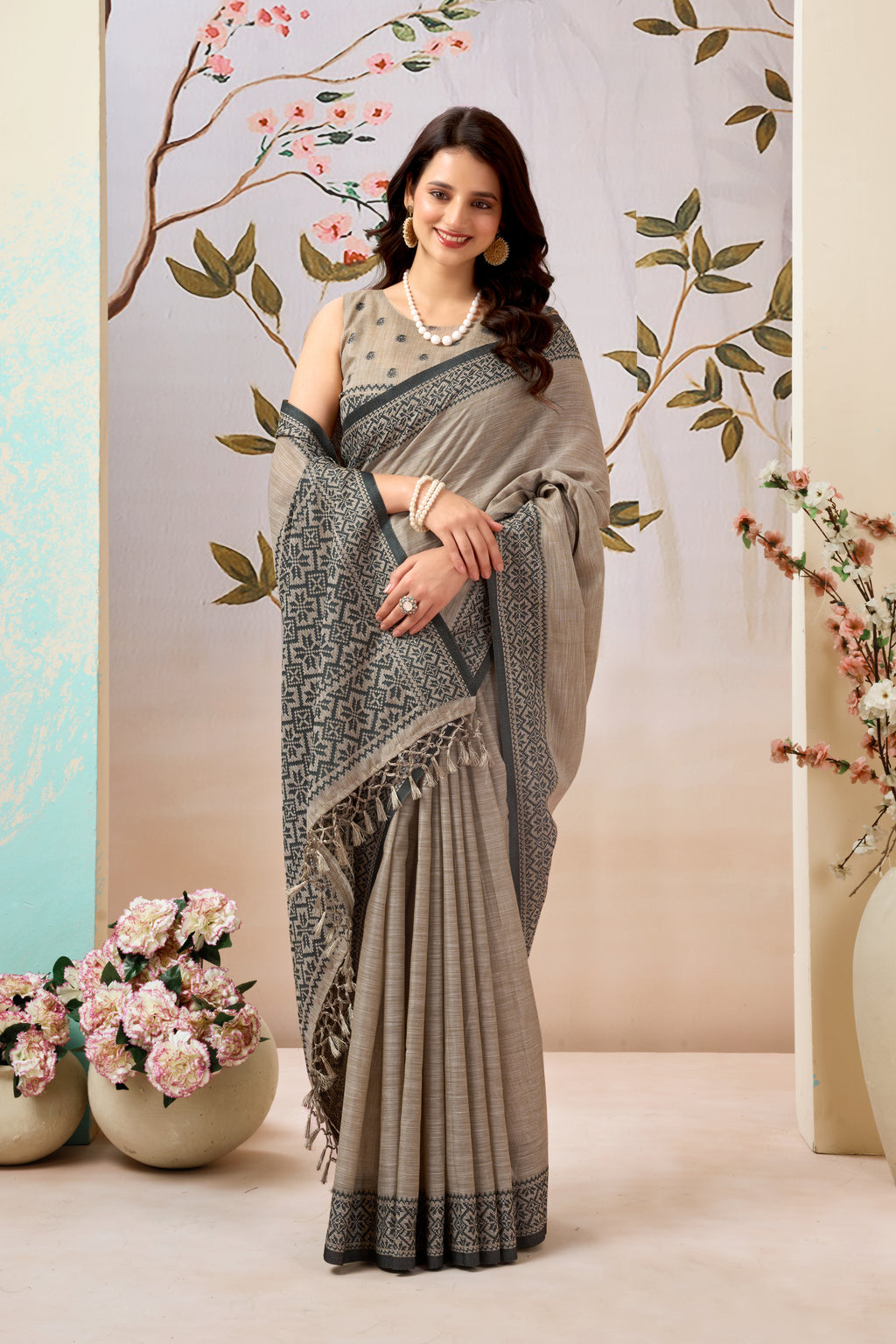 Pure Linen by Linen Handloom Saree