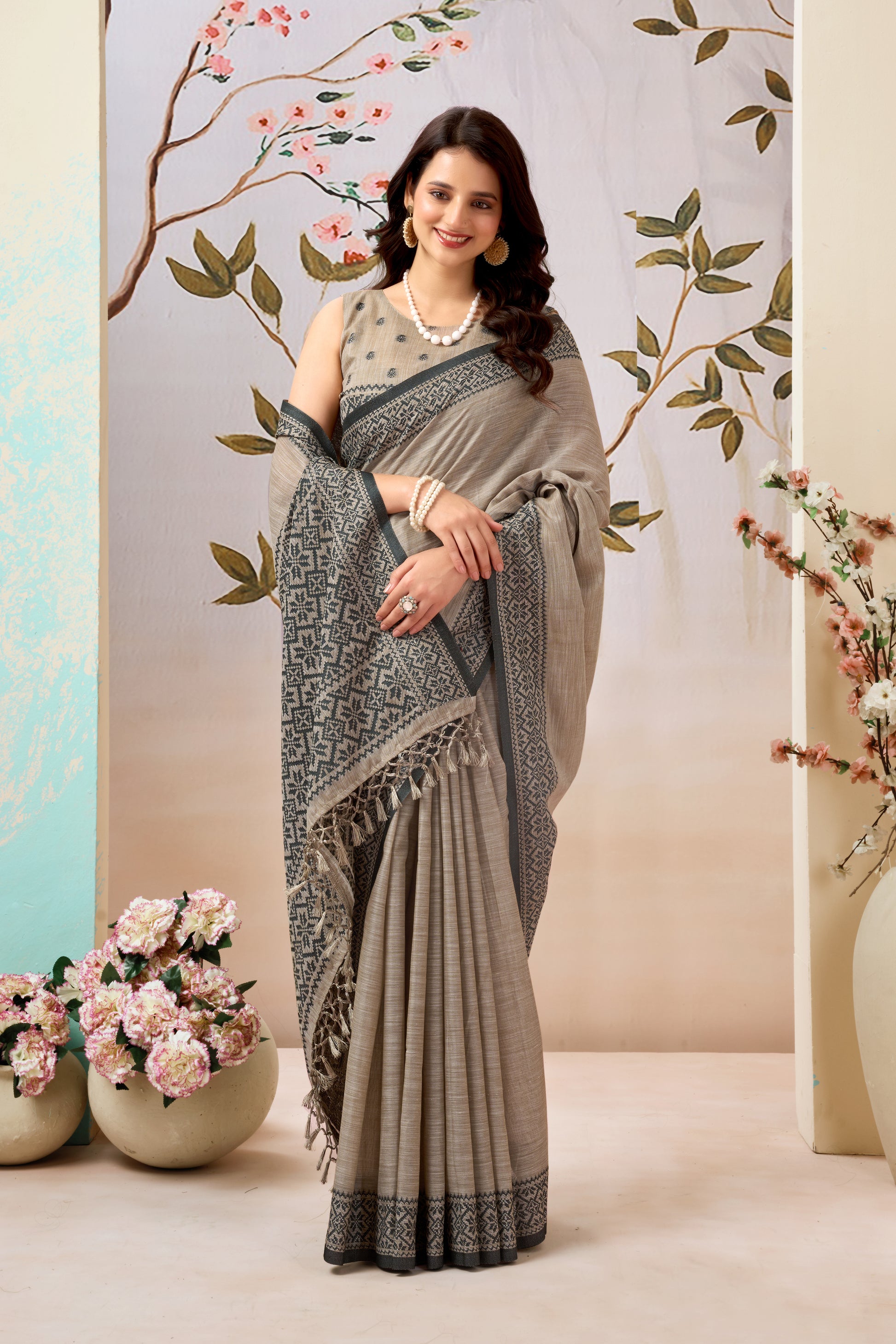 Pure Linen by Linen Handloom Saree