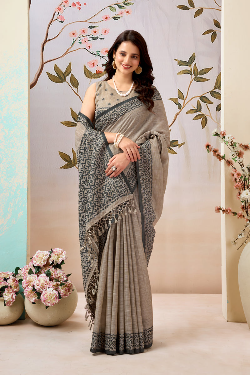 Pure Linen by Linen Handloom Saree