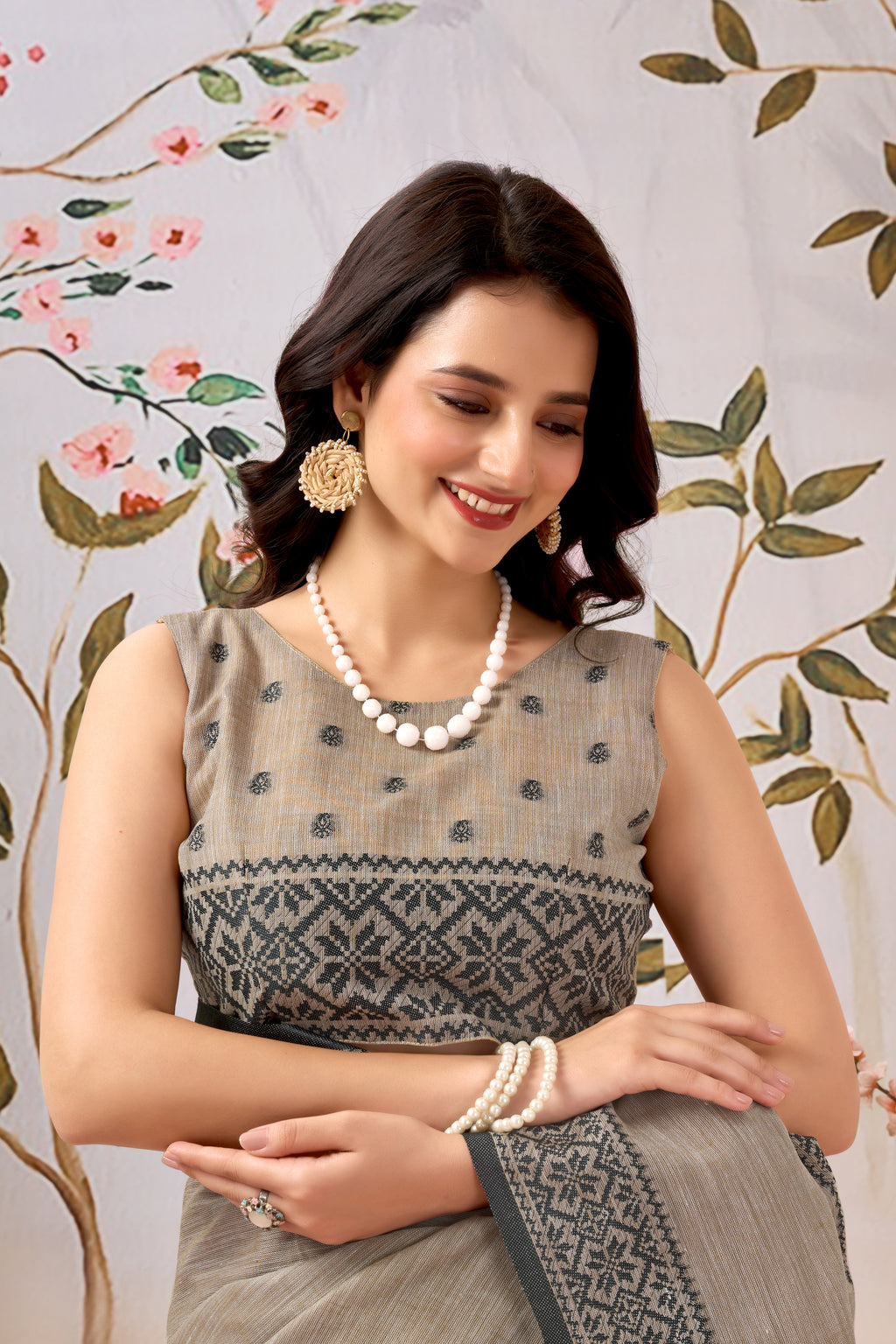 Pure Linen by Linen Handloom Saree