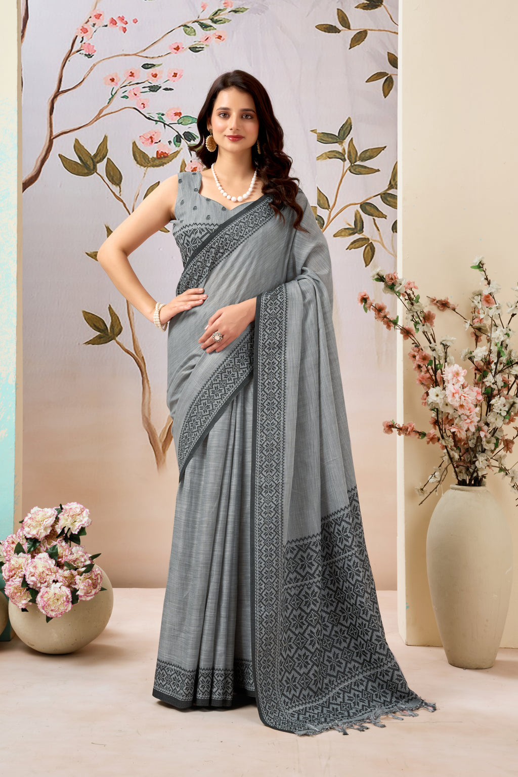 Pure Linen by Linen Handloom Saree