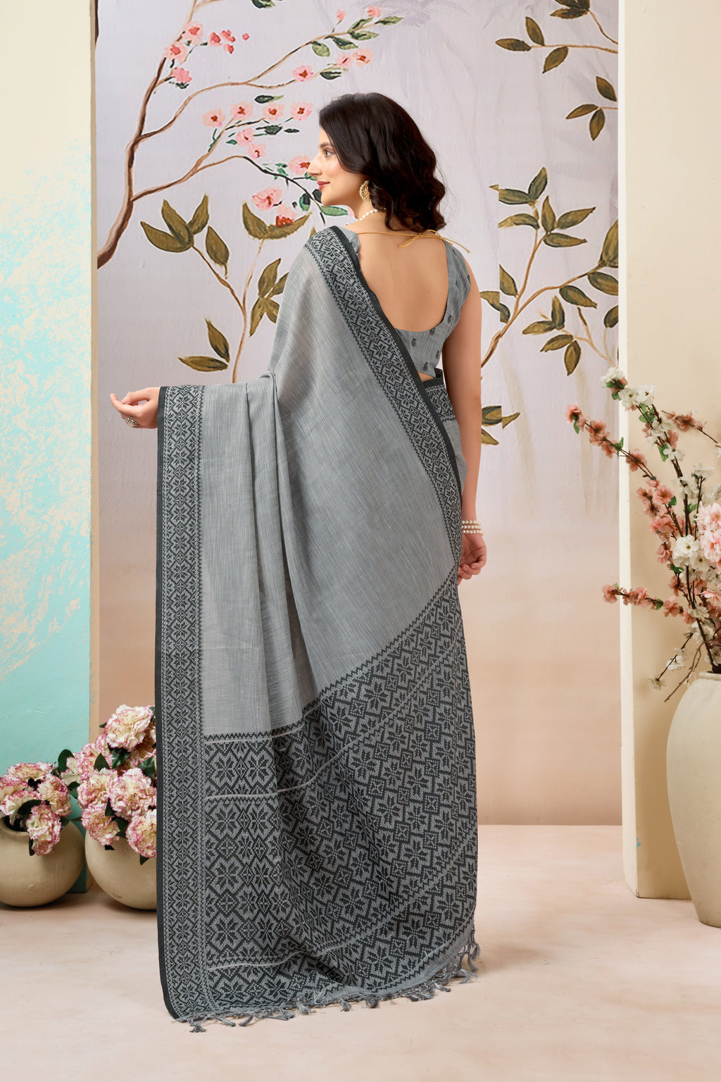 Pure Linen by Linen Handloom Saree