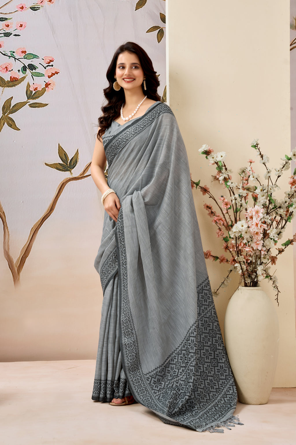 Pure Linen by Linen Handloom Saree