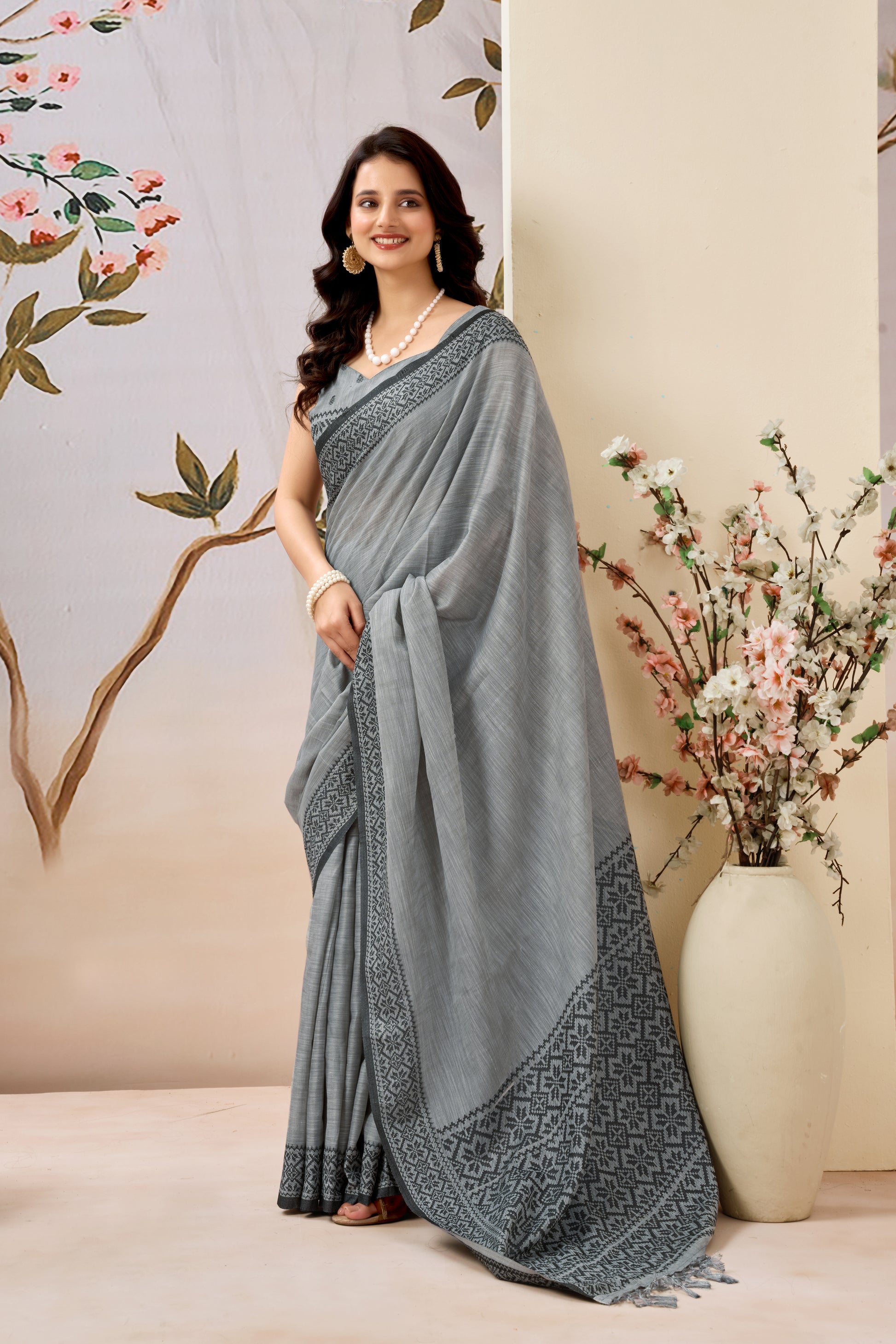 Pure Linen by Linen Handloom Saree