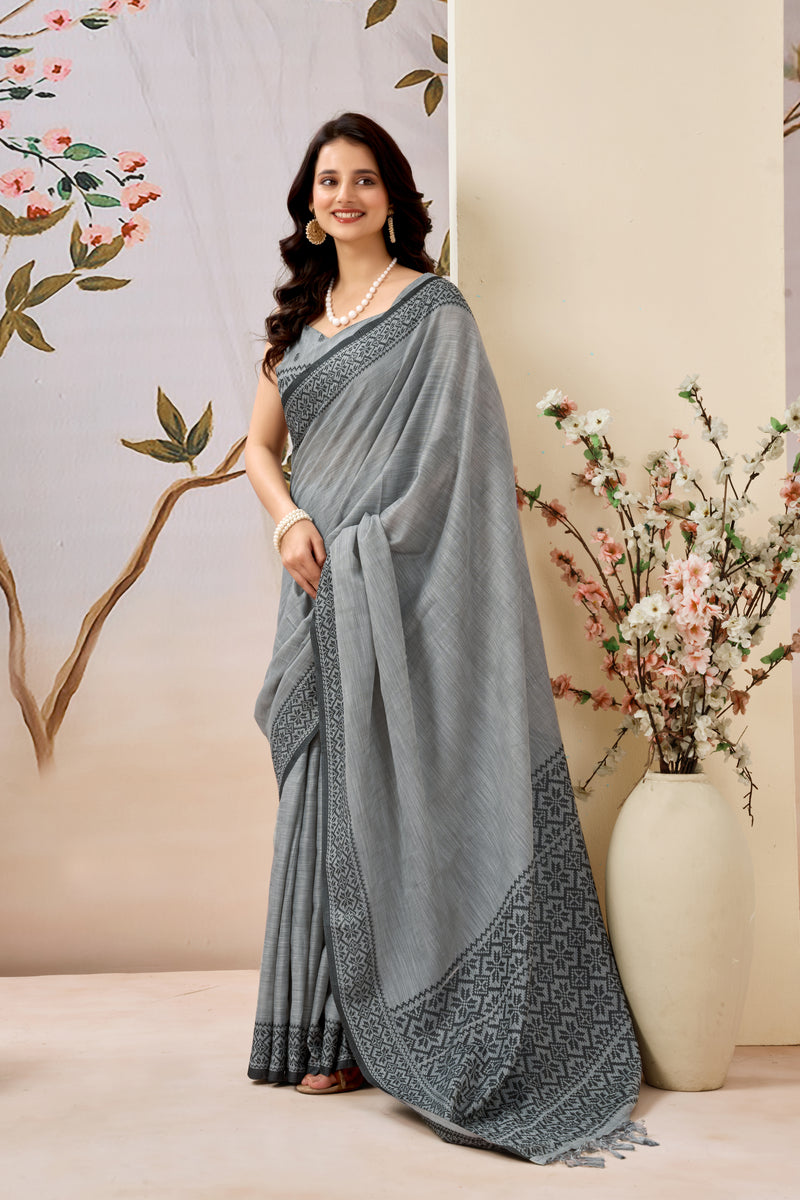 Pure Linen by Linen Handloom Saree