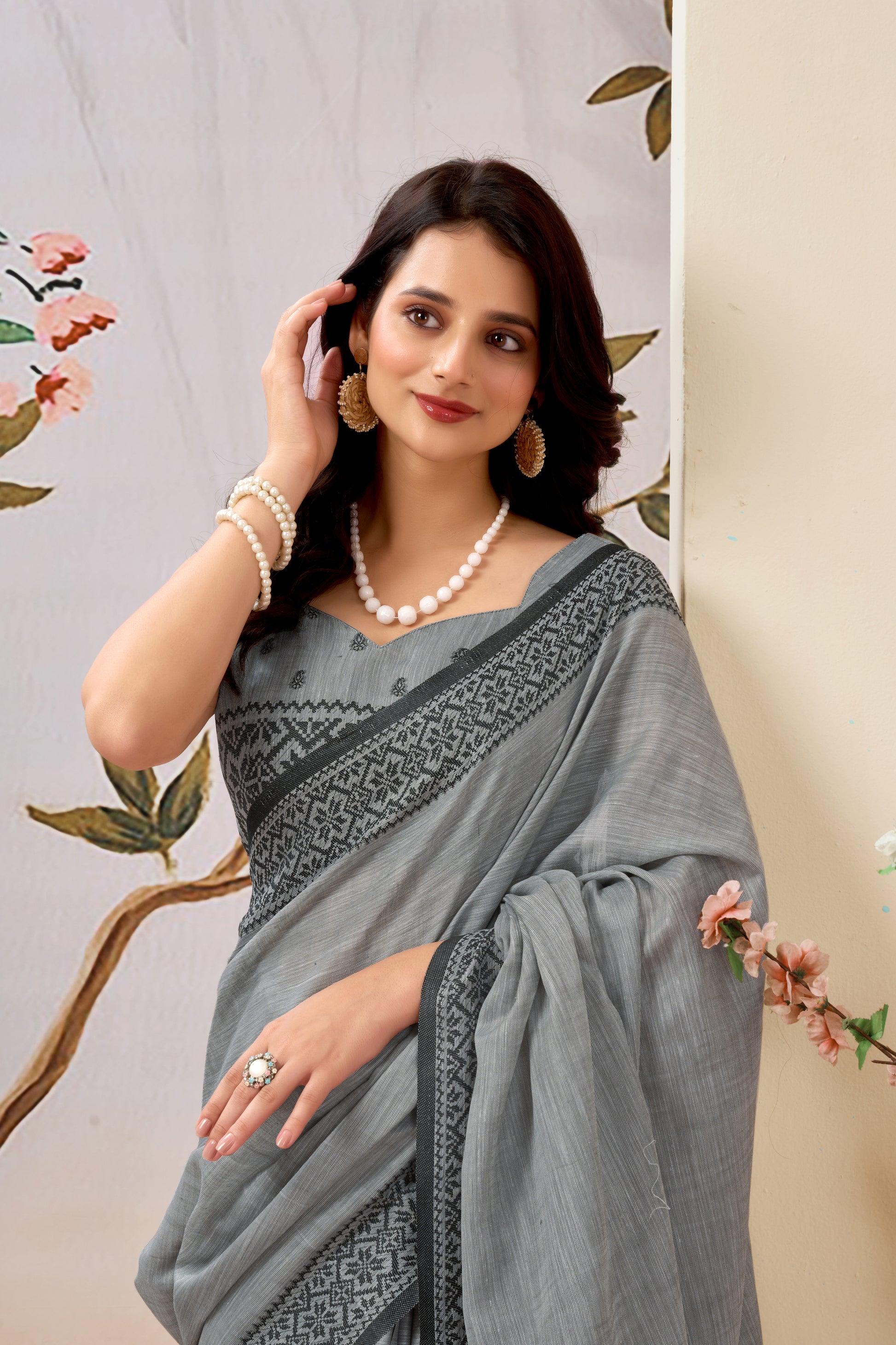 Pure Linen by Linen Handloom Saree