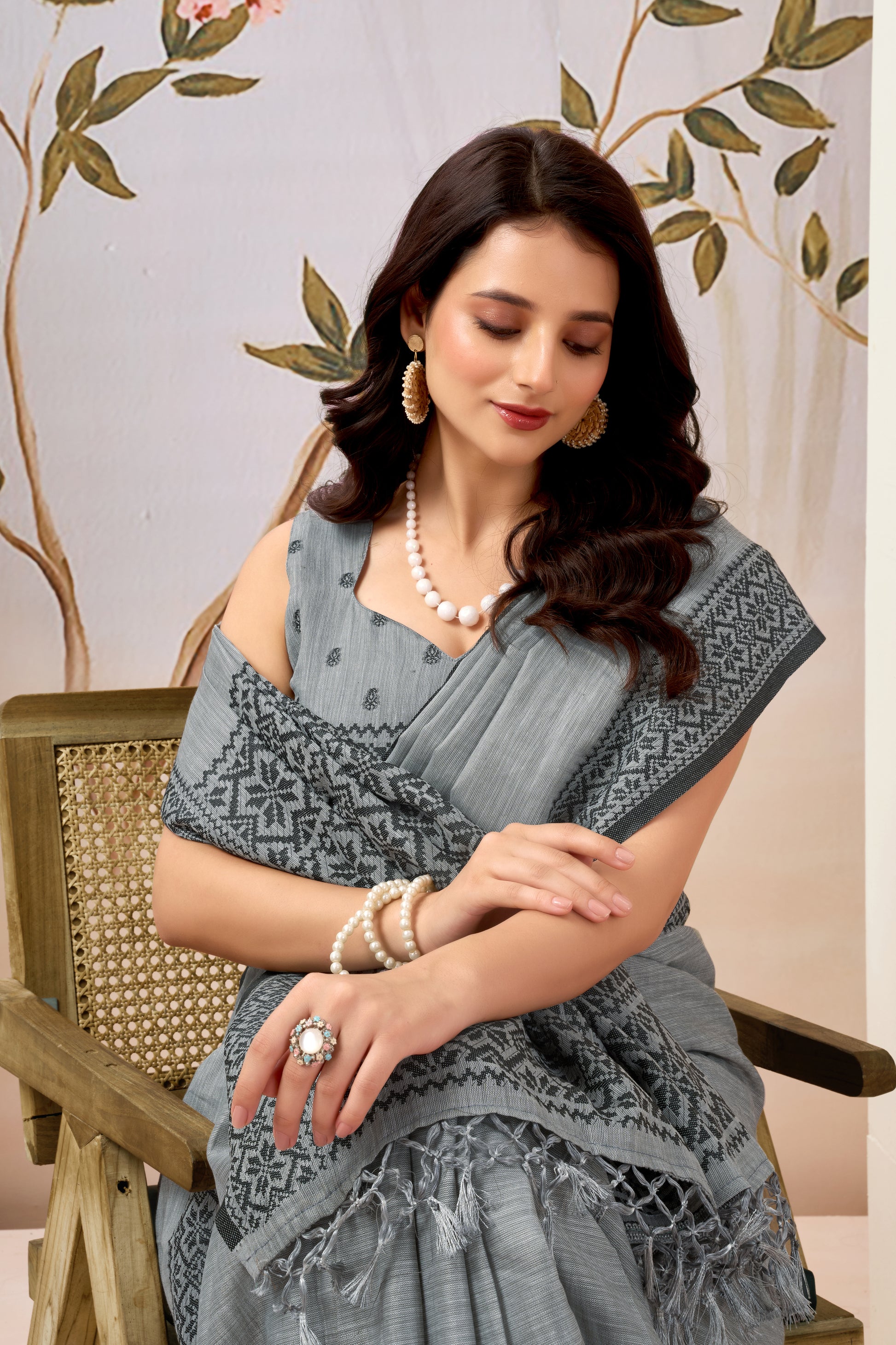 Pure Linen by Linen Handloom Saree