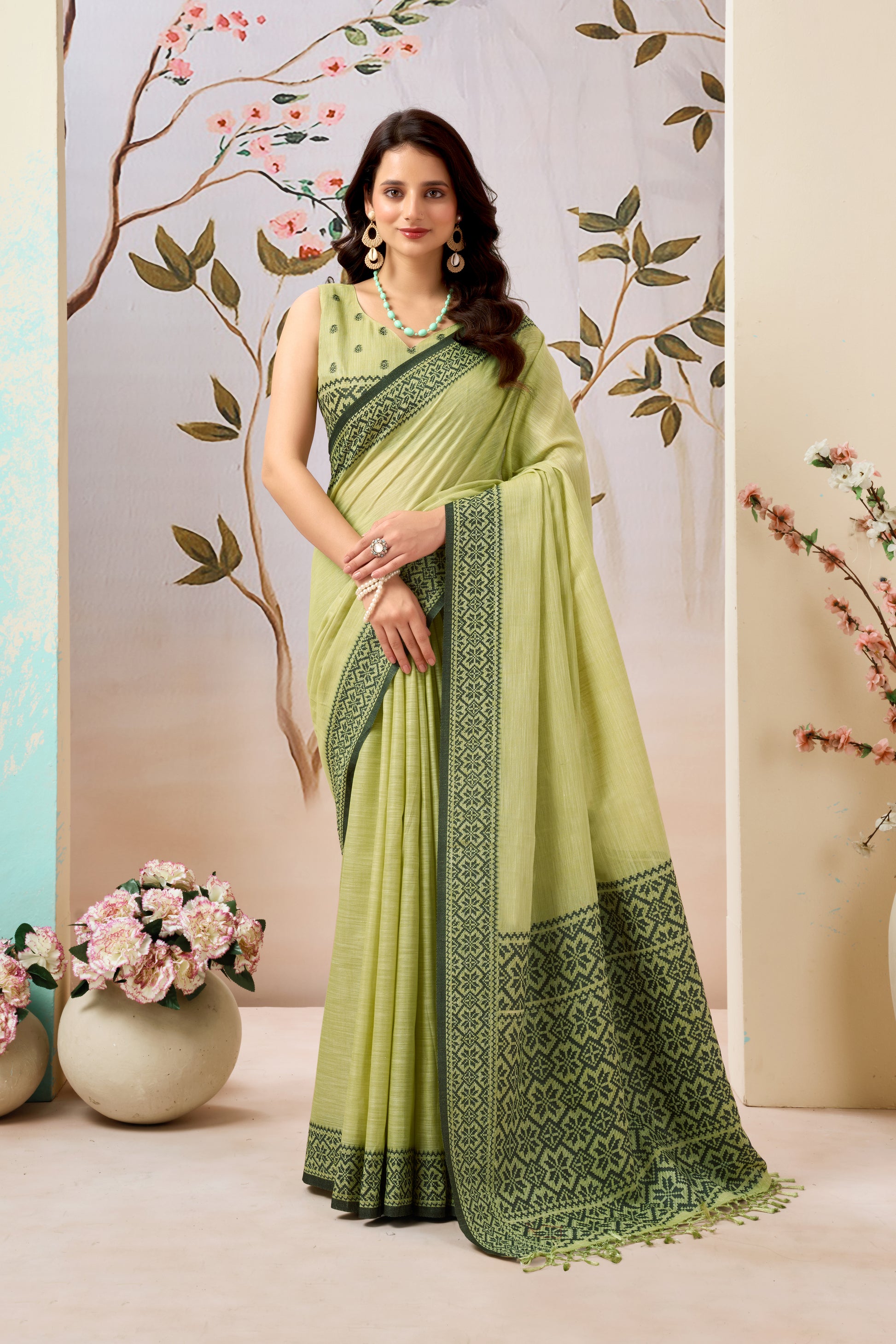 Pure Linen by Linen Handloom Saree
