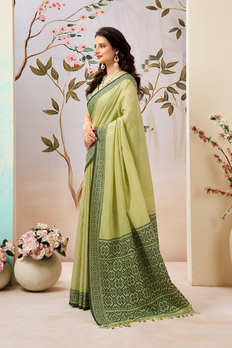 Pure Linen by Linen Handloom Saree