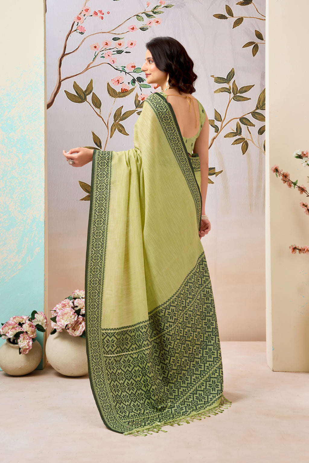 Pure Linen by Linen Handloom Saree