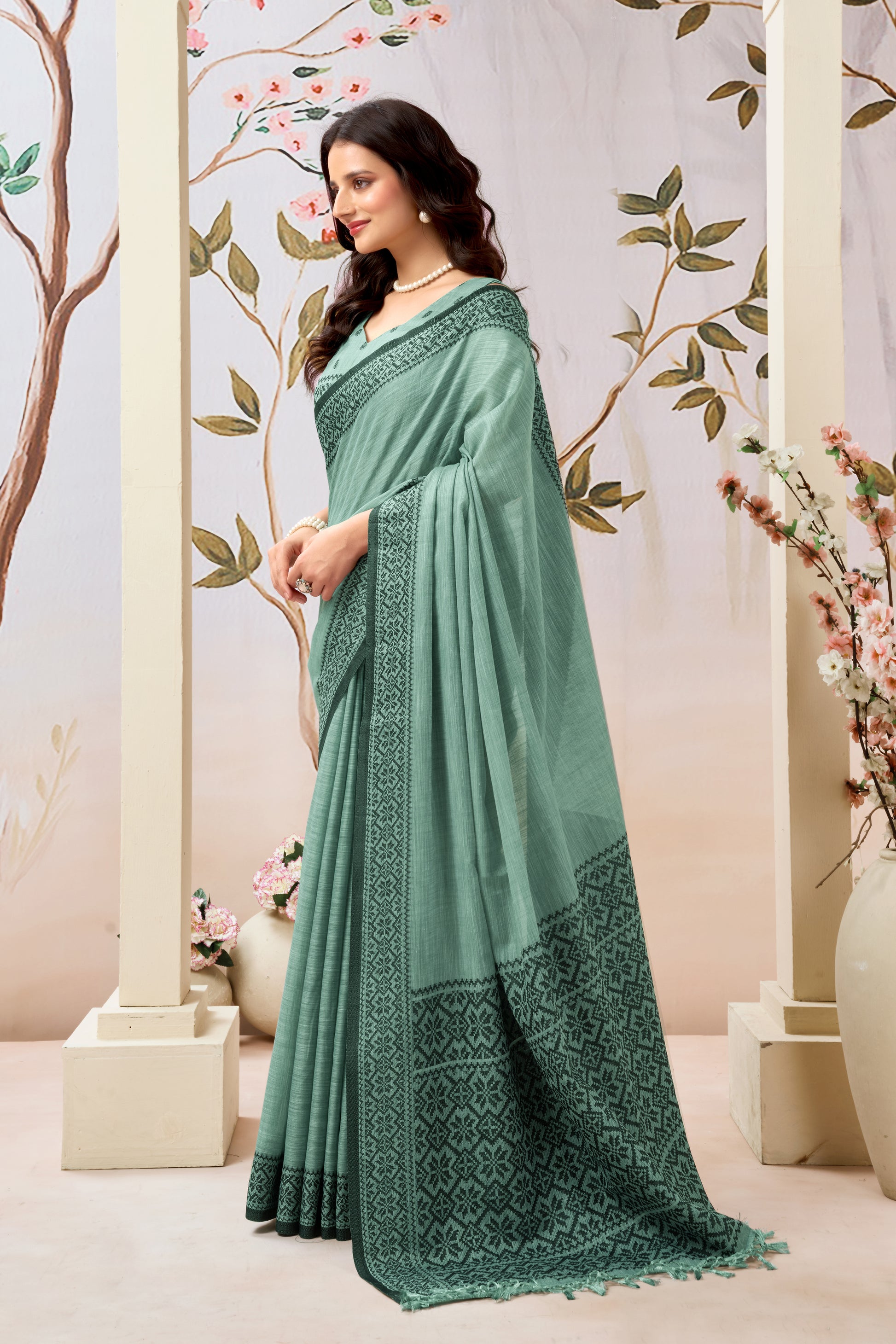 Pure Linen by Linen Handloom Saree