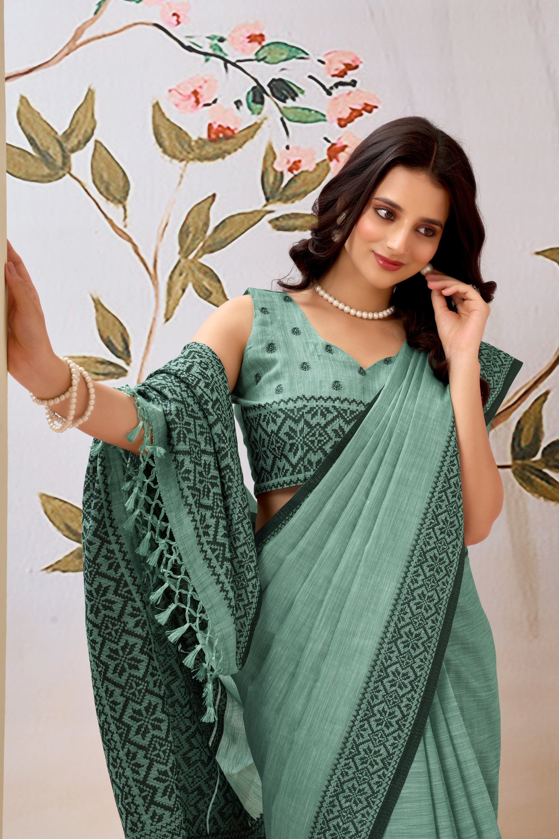 Pure Linen by Linen Handloom Saree