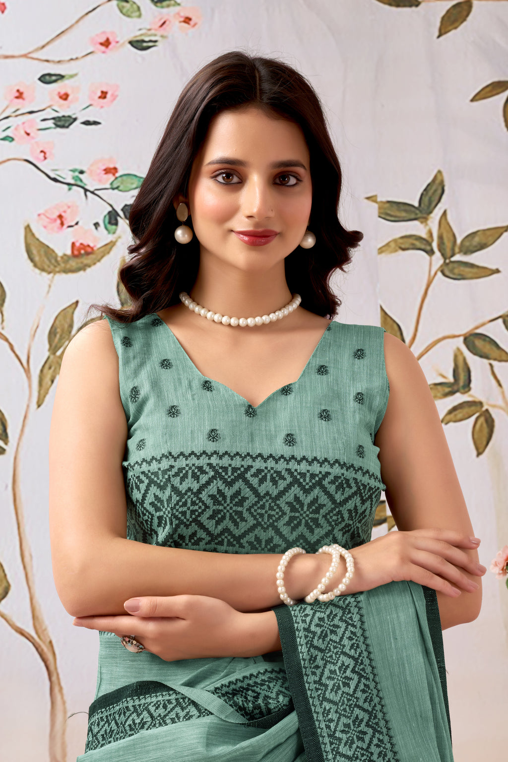 Pure Linen by Linen Handloom Saree