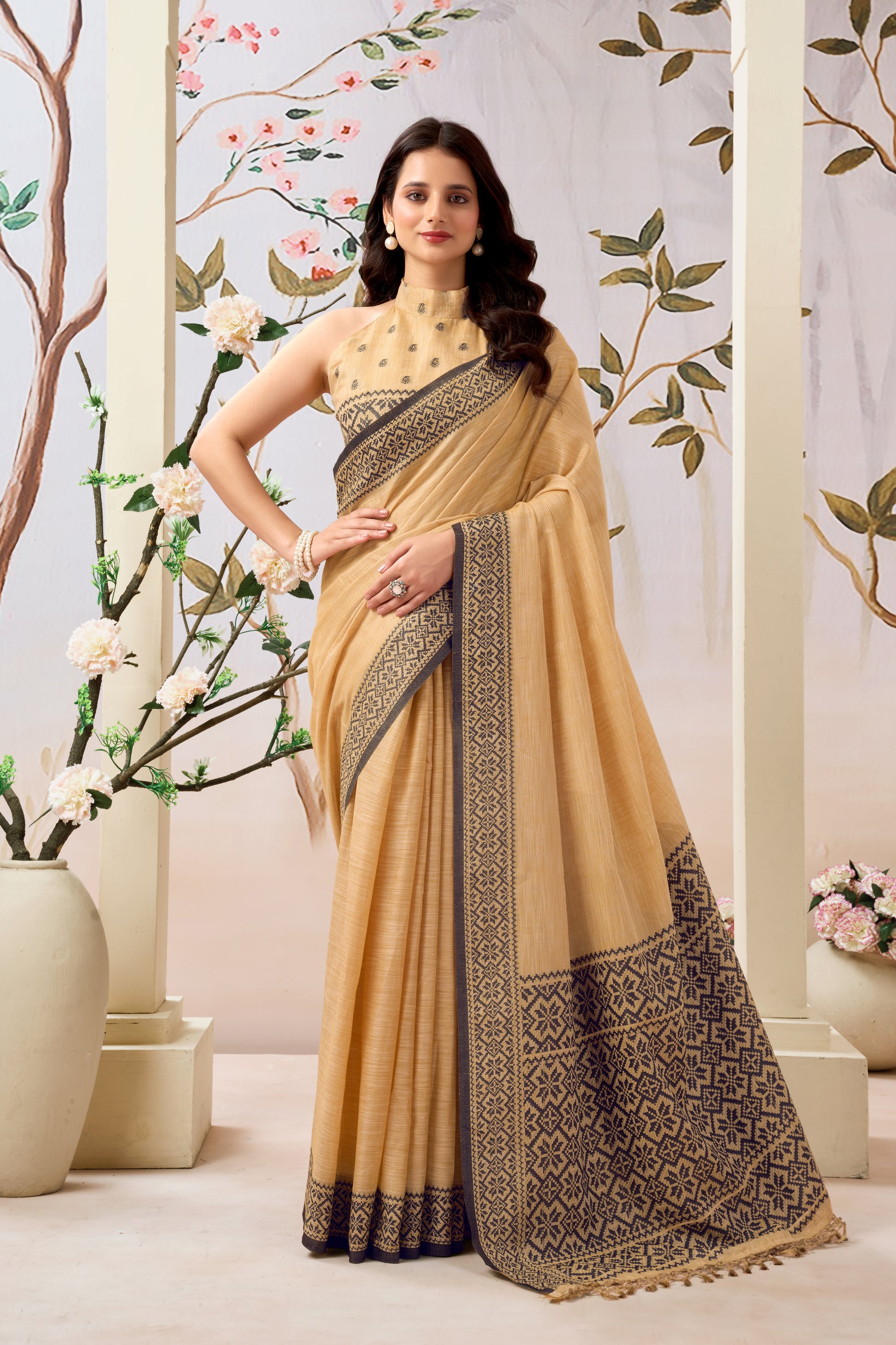 Pure Linen by Linen Handloom Saree