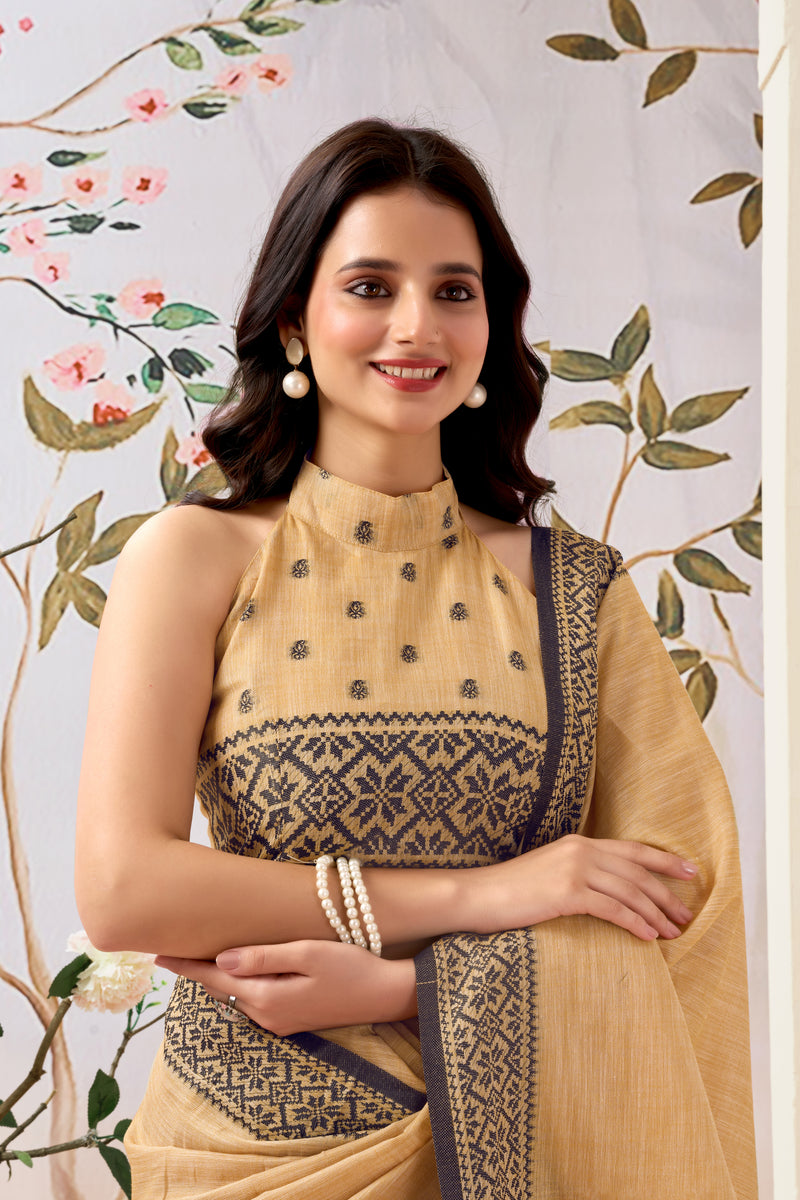 Pure Linen by Linen Handloom Saree