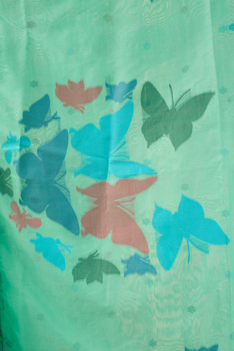 Pure Mul Cotton Handloom Saree with Butterfly Weave