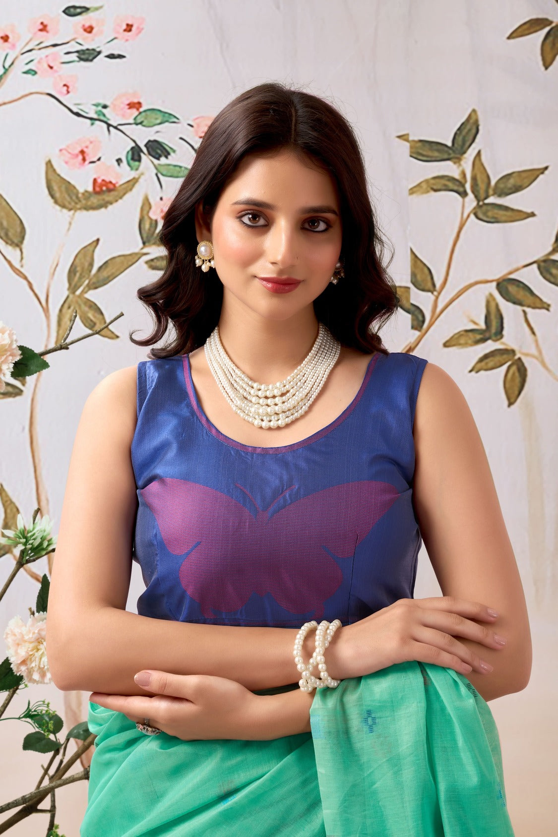 Pure Mul Cotton Handloom Saree with Butterfly Weave