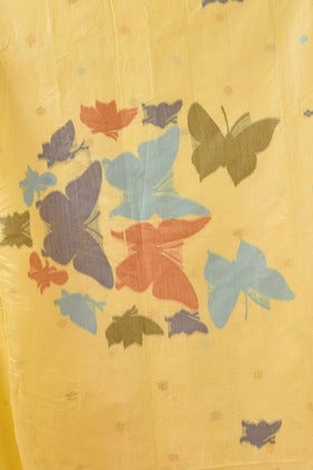 Pure Mul Cotton Handloom Saree with Butterfly Weave