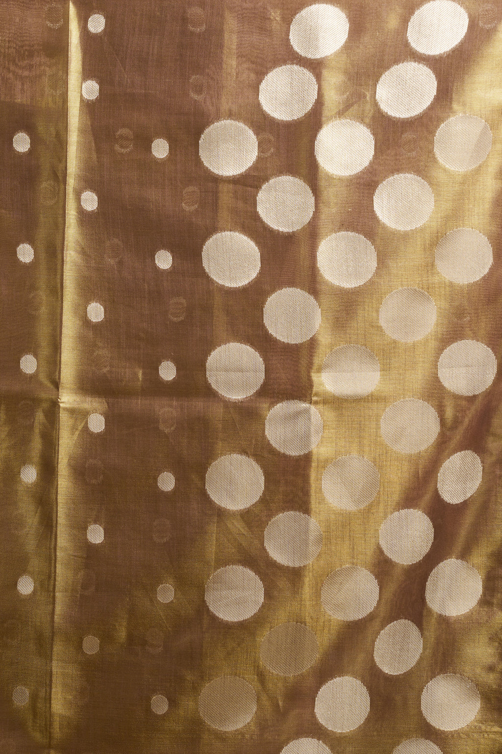 Pure Linen Silk Saree with All-Over Pola Weave & Detailed Pallu Border