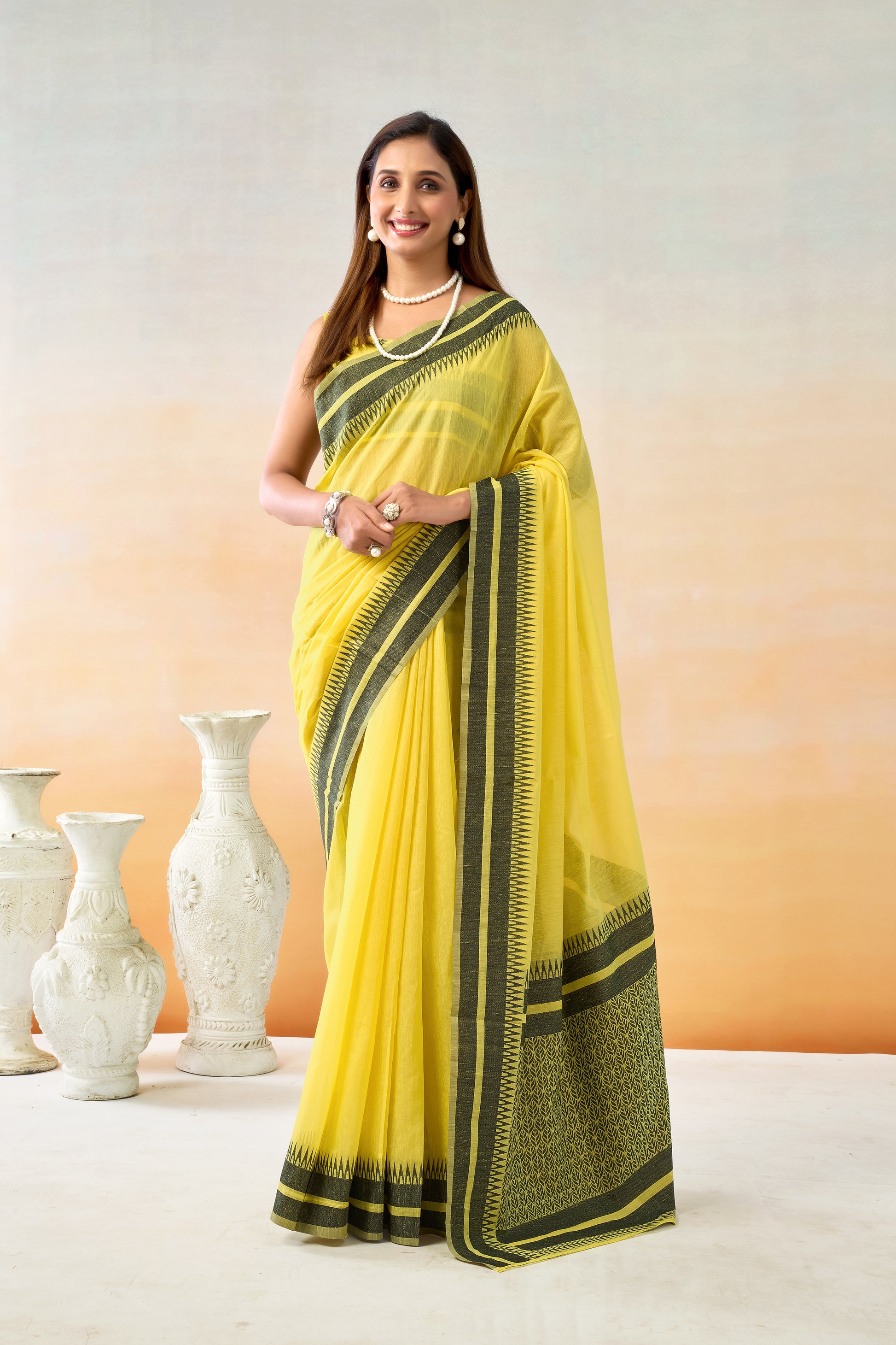 Pure Spun Cotton Hand loom Style Saree