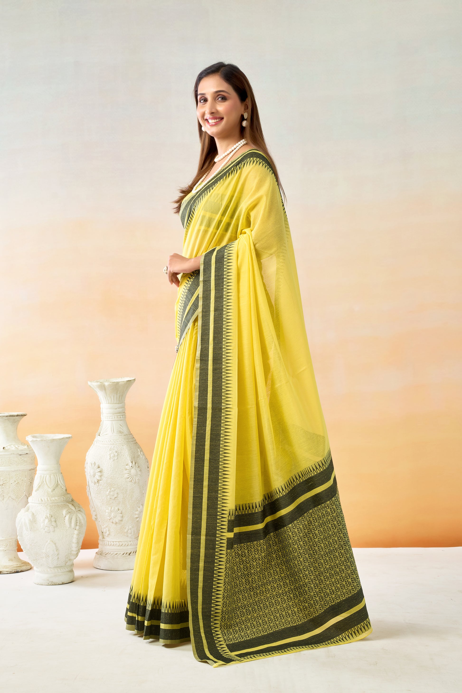 Pure Spun Cotton Hand loom Style Saree