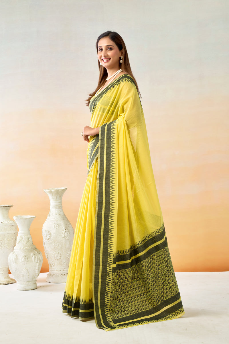 Pure Spun Cotton Hand loom Style Saree
