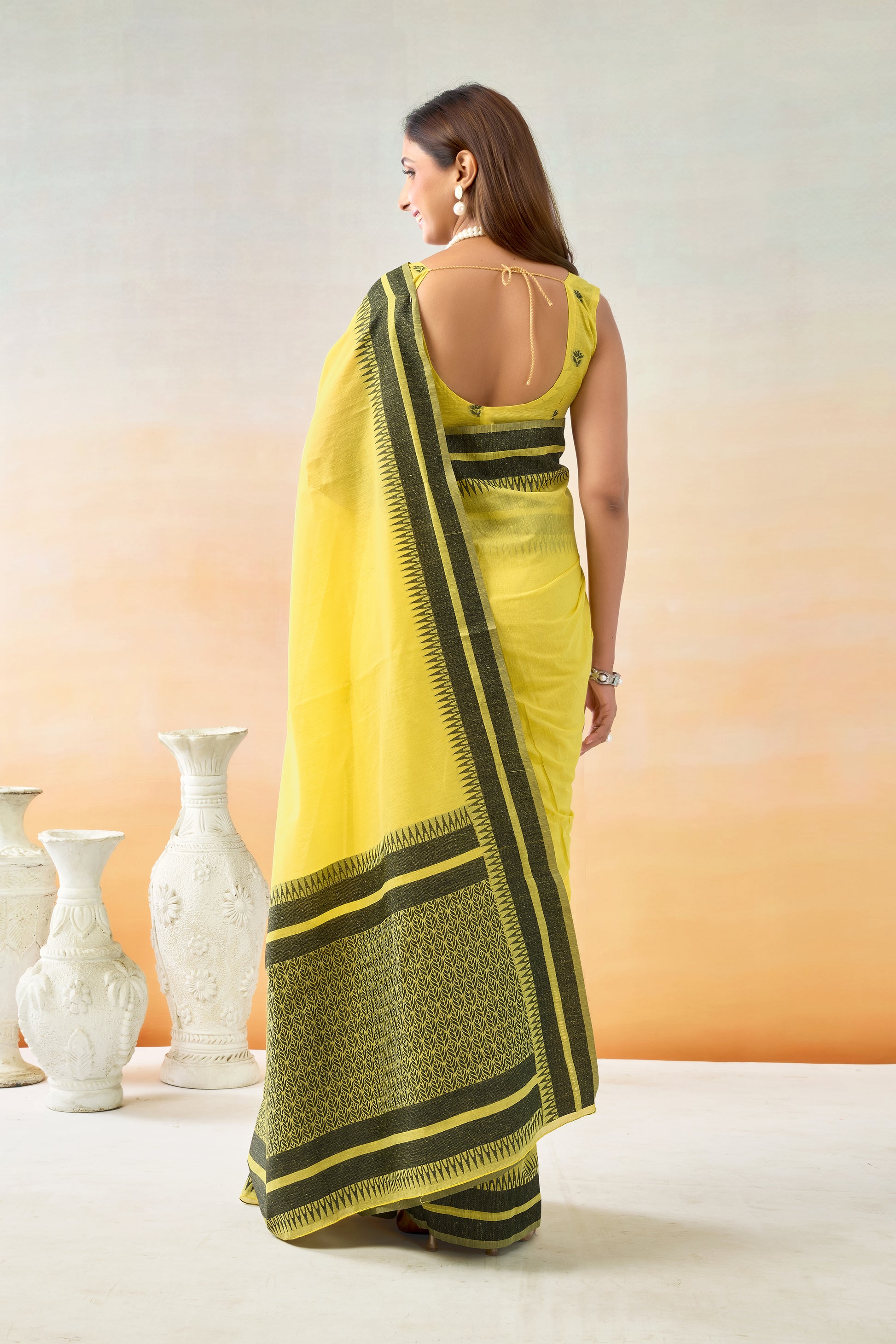 Pure Spun Cotton Hand loom Style Saree