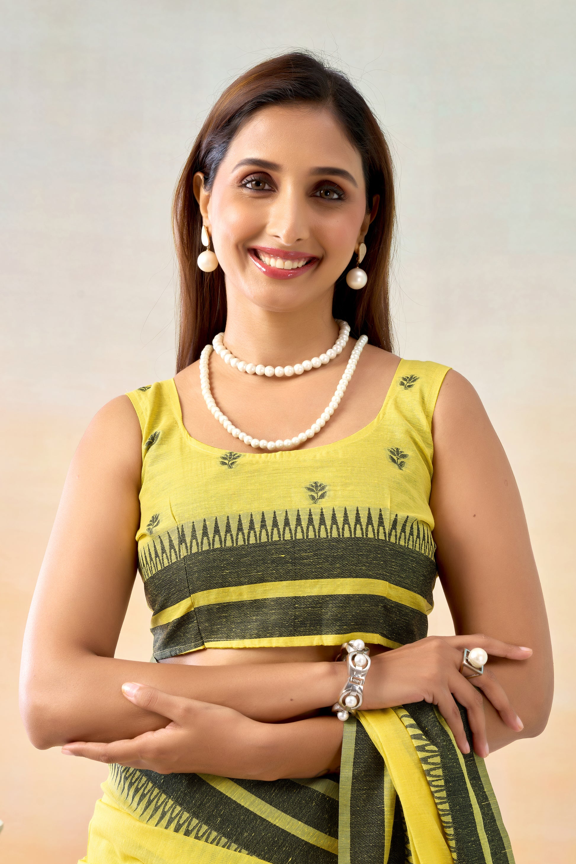 Pure Spun Cotton Hand loom Style Saree