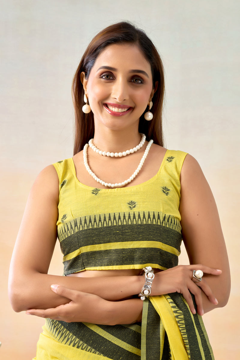 Pure Spun Cotton Hand loom Style Saree