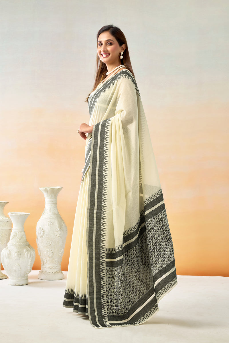 Pure Spun Cotton Hand loom Style Saree