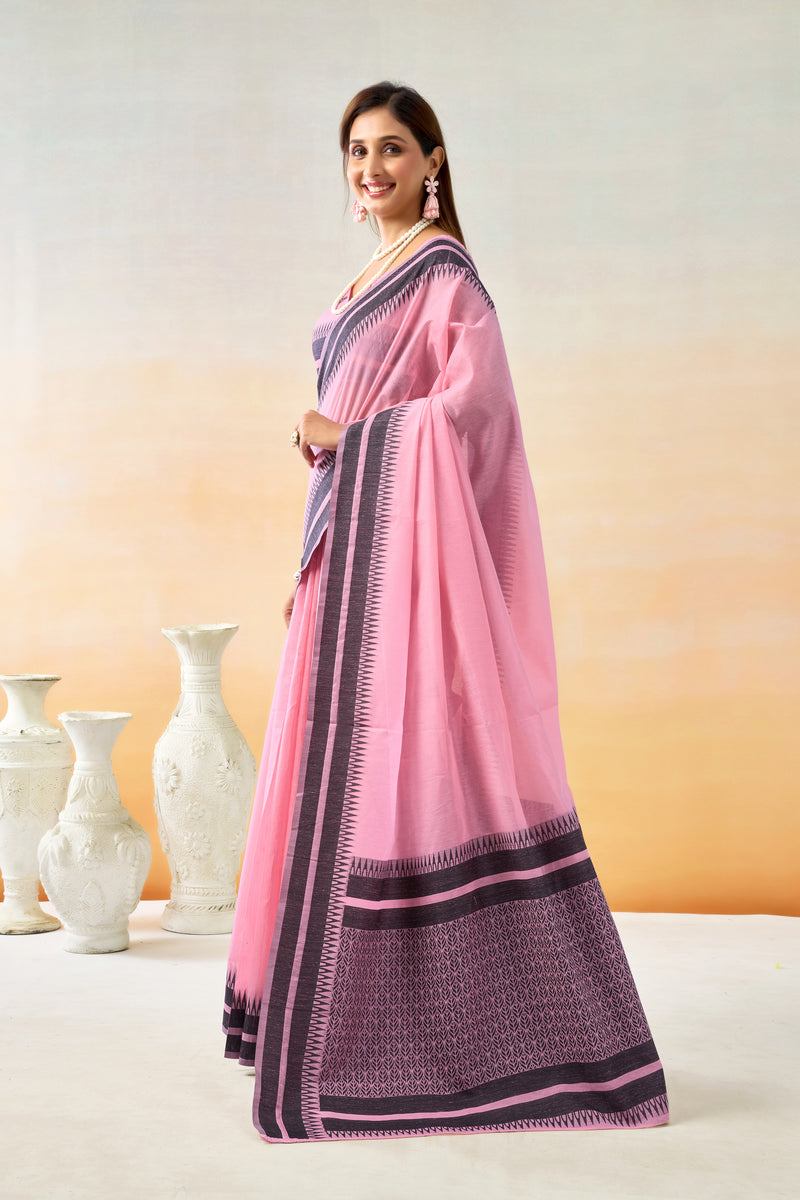 Pure Spun Cotton Hand loom Style Saree