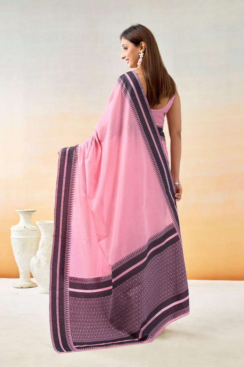Pure Spun Cotton Hand loom Style Saree