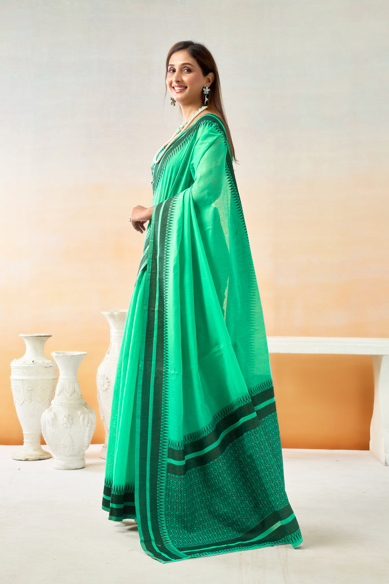 Pure Spun Cotton Hand loom Style Saree