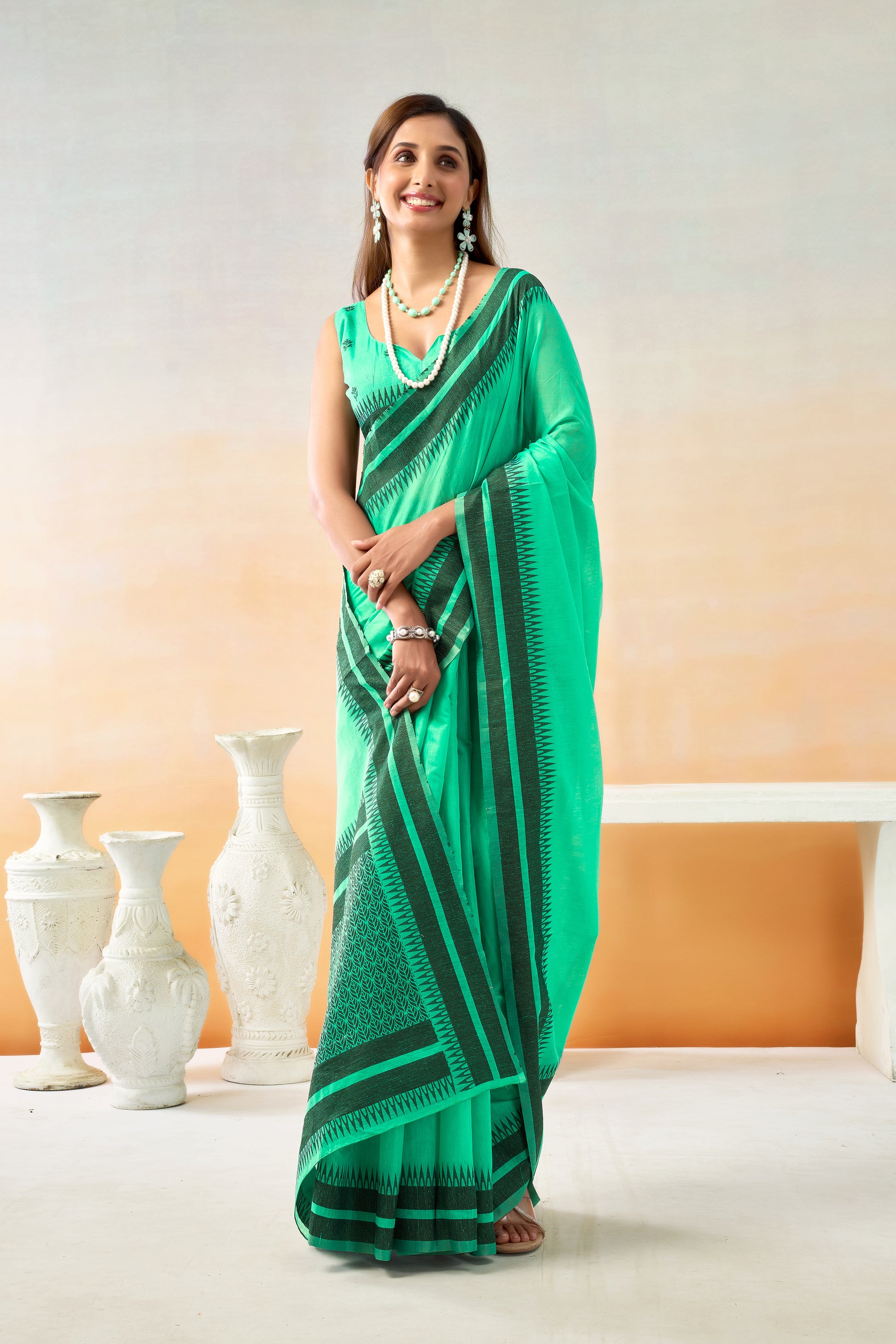 Pure Spun Cotton Hand loom Style Saree