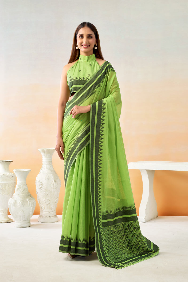 Pure Spun Cotton Hand loom Style Saree